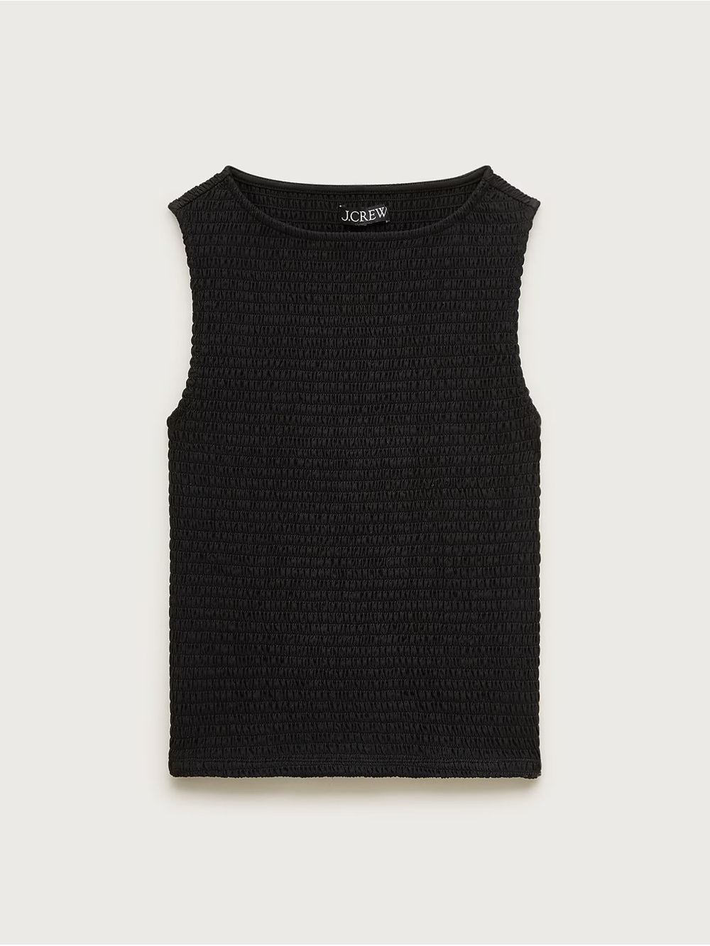 J. Crew Black Smocked Sleeveless Tank